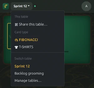 The table menu