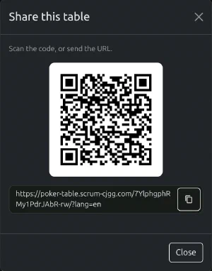 The share dialog